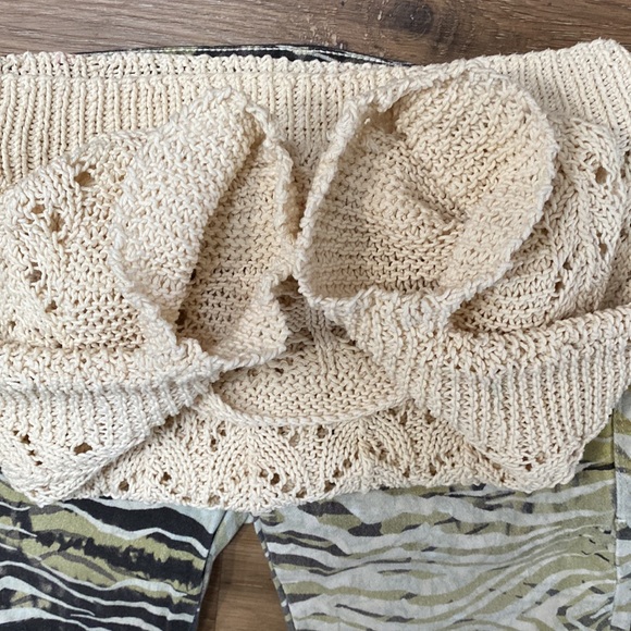 Hand Knit Boat-neck short sleeve Top, size S - Picture 6 of 10